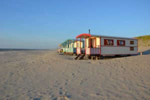 Pipowagens op het strand